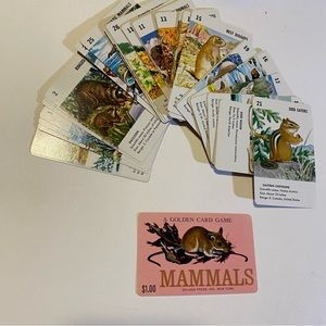 Vintage MAMMALS Golden Card Game sealed pack of cards! CIRCA 1961